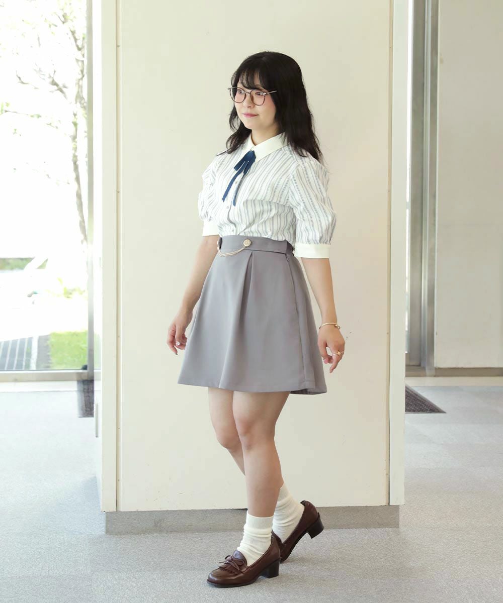 □チェーン付きゴールド釦ミニスカート/F i.n.t [49AG02k001] | F