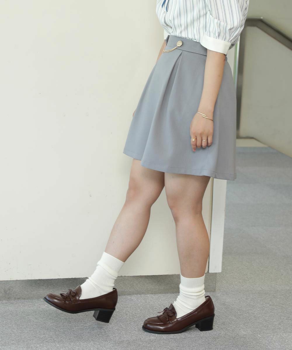 □チェーン付きゴールド釦ミニスカート/F i.n.t [49AG02k001] | F