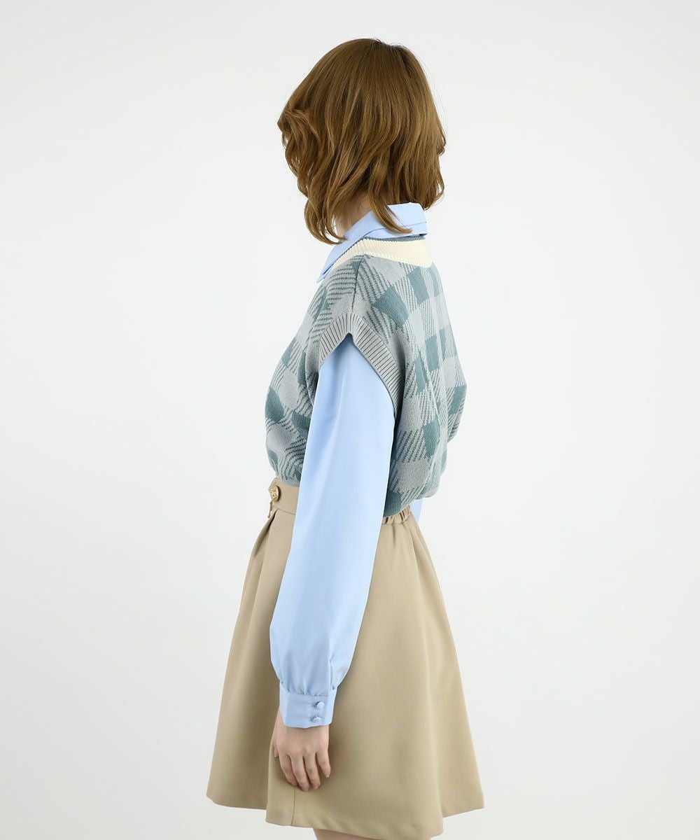 light blue×white / 160cm