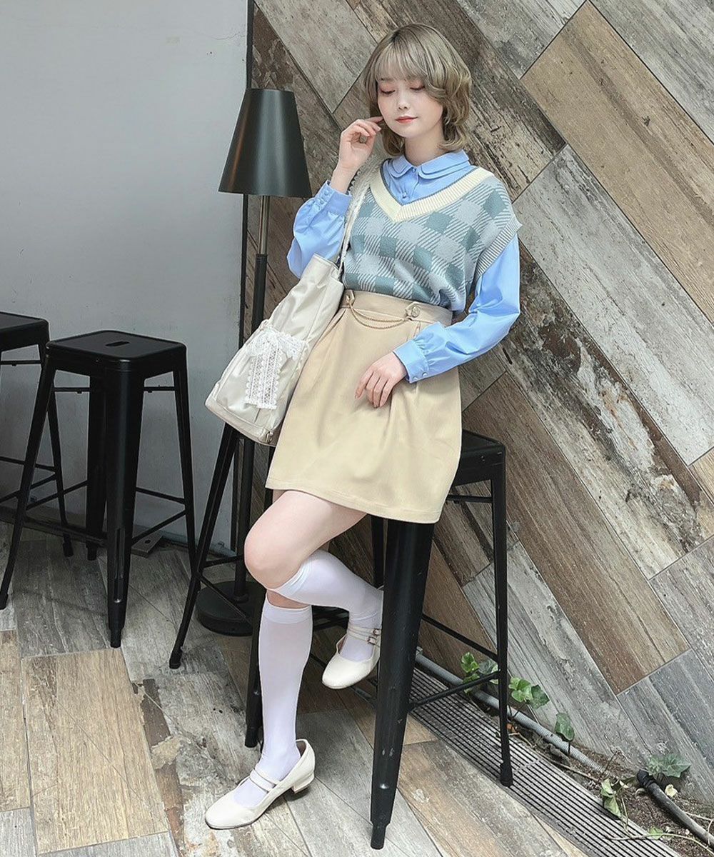 light blue×white / 160cm