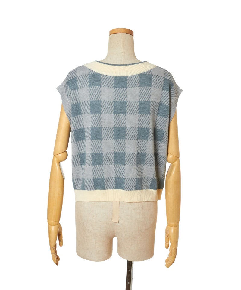 バック (light blue×white)