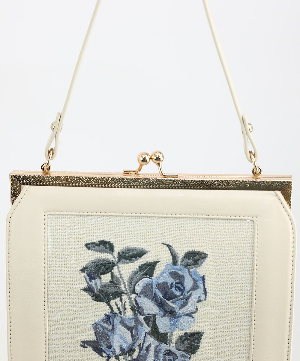 ローズ絵画刺繍がま口バッグ/an another angelus [49BC05a003] | F