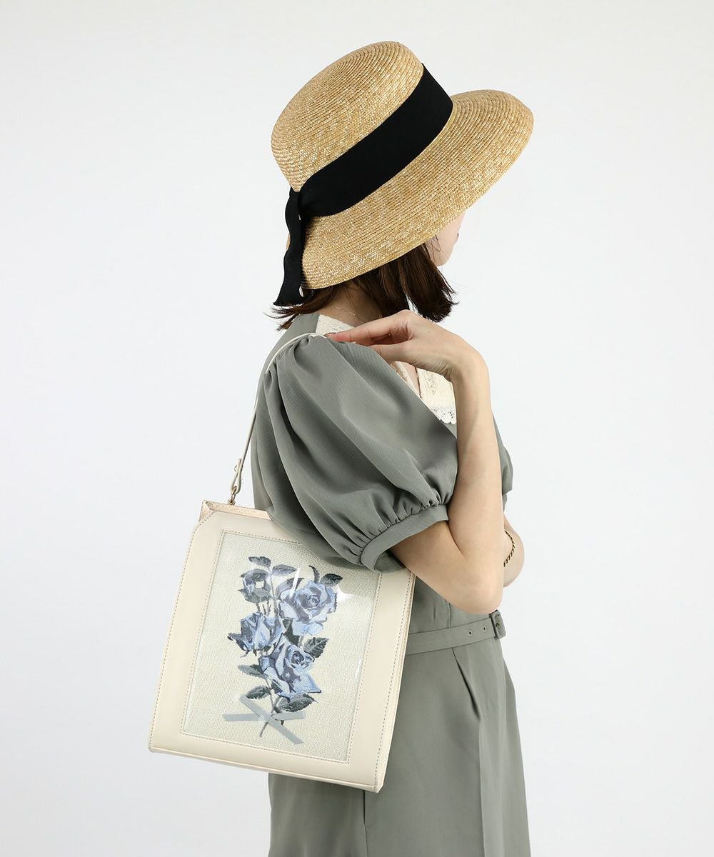 ローズ絵画刺繍がま口バッグ/an another angelus [49BC05a003] | F