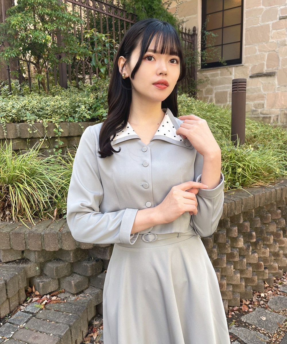 □ドットウィングカラーショートジャケット/an another angelus