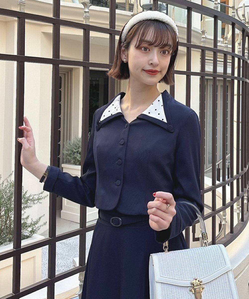 □ドットウィングカラーショートジャケット/an another angelus