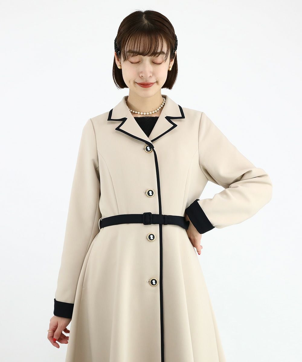 カメオ釦バイカラーコート/an another angelus [49BD03j001] | F i.n.t