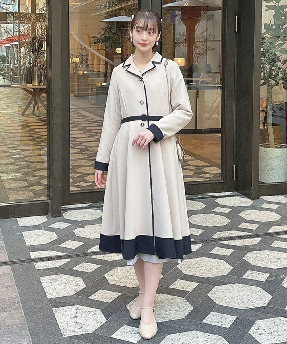 カメオ釦バイカラーコート/an another angelus [49BD03j001] | F i.n.t