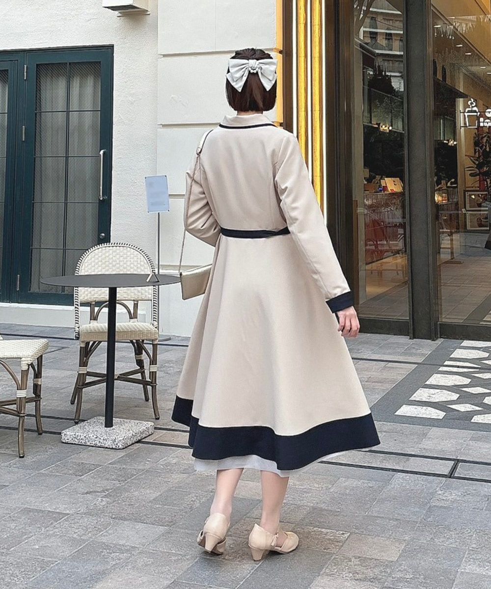 カメオ釦バイカラーコート/an another angelus [49BD03j001] | F i.n.t