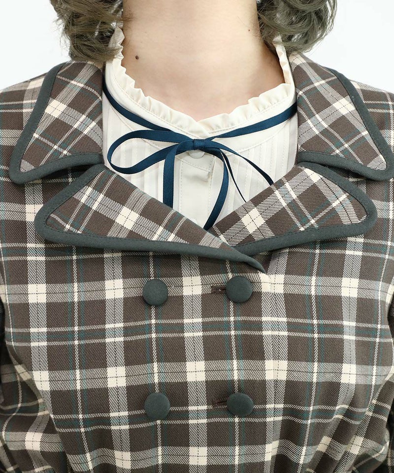 brown×green / 160cm / ブラウスとのレイヤード / ベルトアレンジ