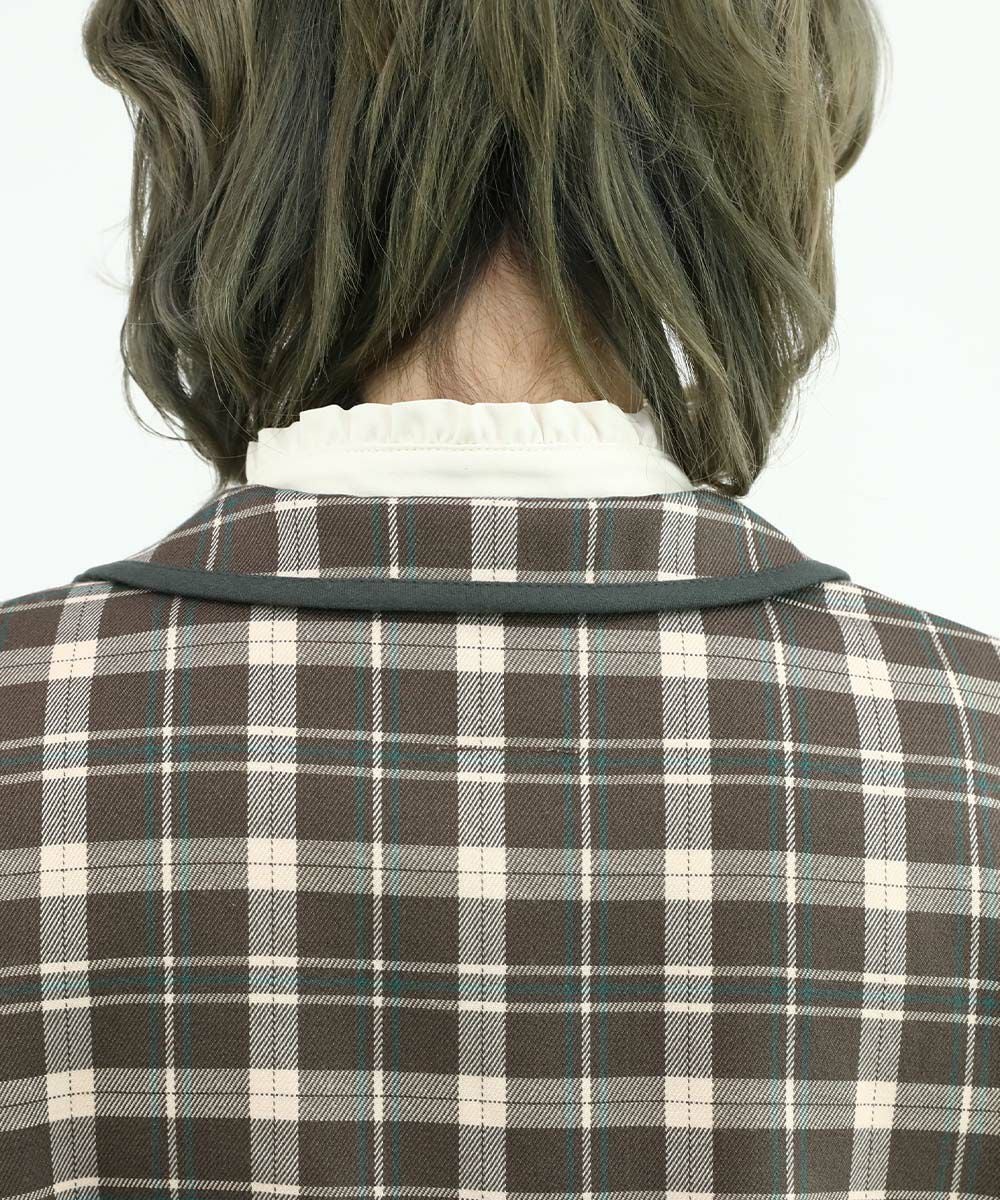 brown×green / 160cm / ブラウスとのレイヤード / ベルトアレンジ