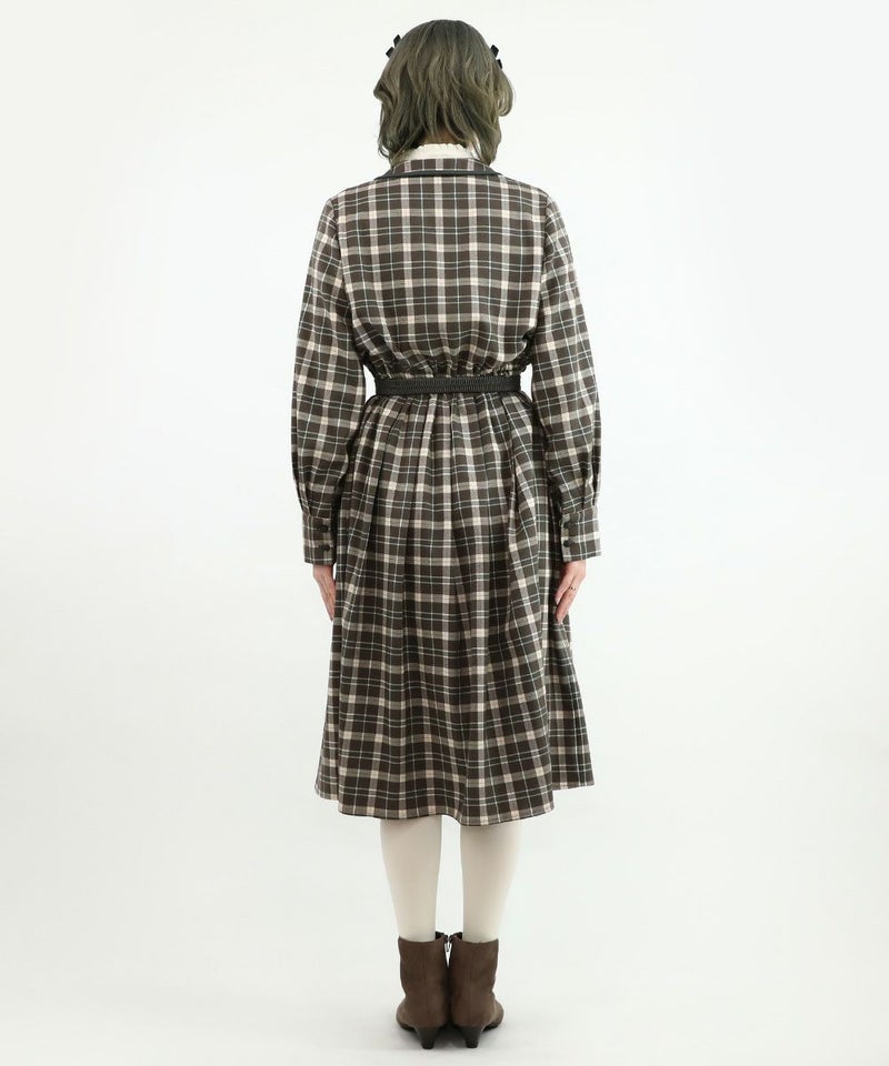 brown×green / 160cm / ブラウスとのレイヤード / ベルトアレンジ