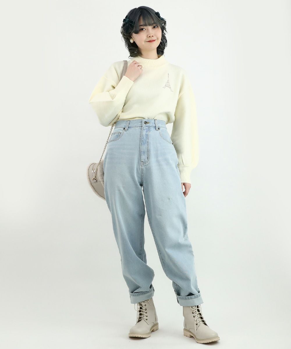 サイズ展開】ハイウエストストレートデニムパンツ/F i.n.t [00AH06q004