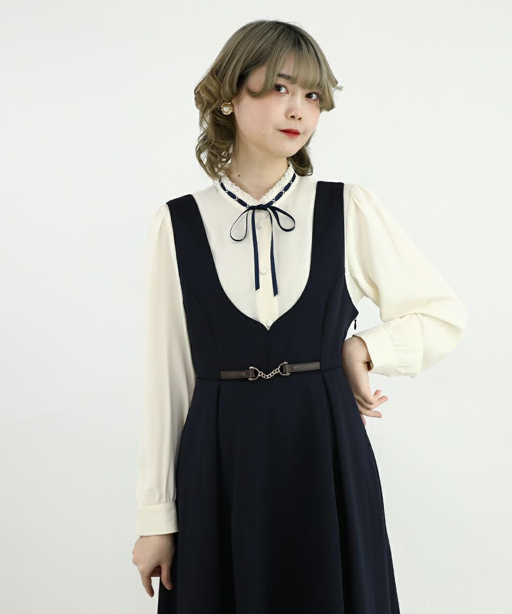 off white×navy / 160cm