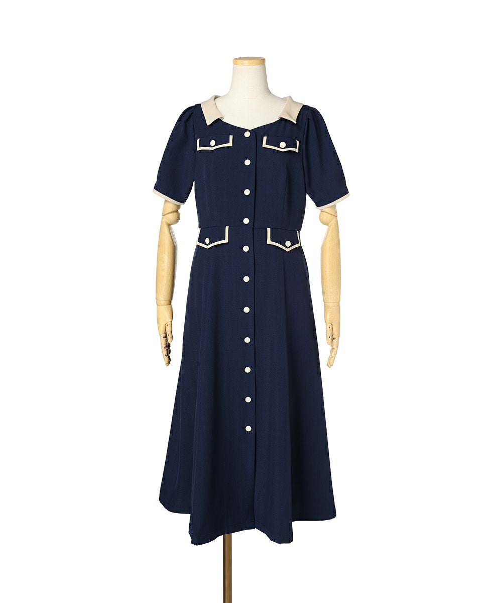 【良品】an another angelusバイカラーフラップポケットワンピース バイカラーフラップポケットワンピース/an another angelus