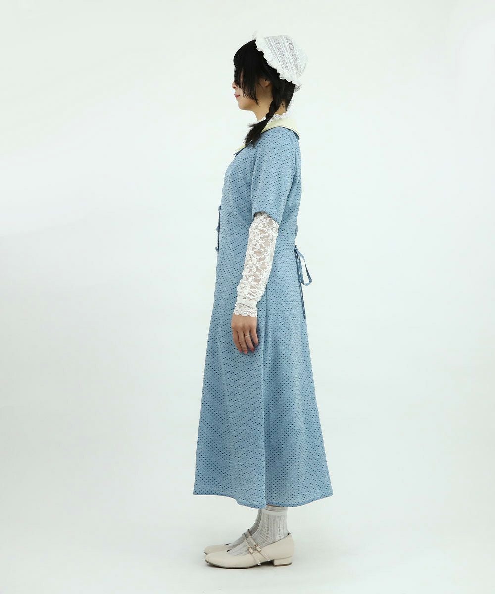 バックレースアップクレリックドットワンピース/F i.n.t [49AE02h011