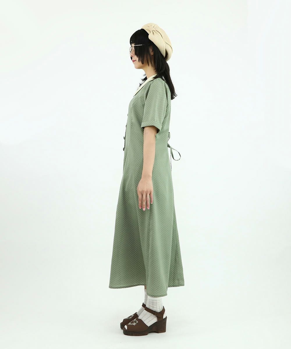 バックレースアップクレリックドットワンピース/F i.n.t [49AE02h011
