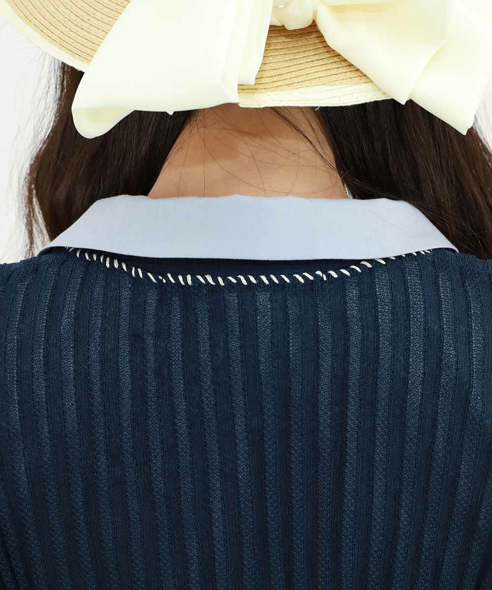 希少！アンデザイン3way変形ストライプ柄カーデ黒&ベージュ、ユニセックス □配色ステッチ透かし編みニットカーディガン/an another angelus