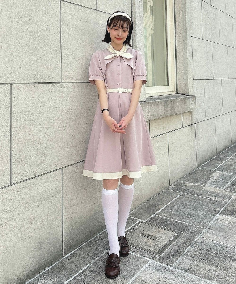 F i.n.t サイド襟バイカラーワンピース　オフホワイト サイド衿バイカラーワンピース/F i.n.t [41AE02h011-2] | F i.n.t公式