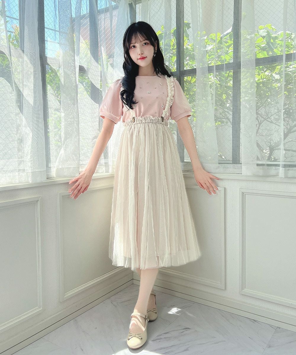 □フリルサスペンダー付きチュールスカート/F i.n.t [50AG05q013] | F