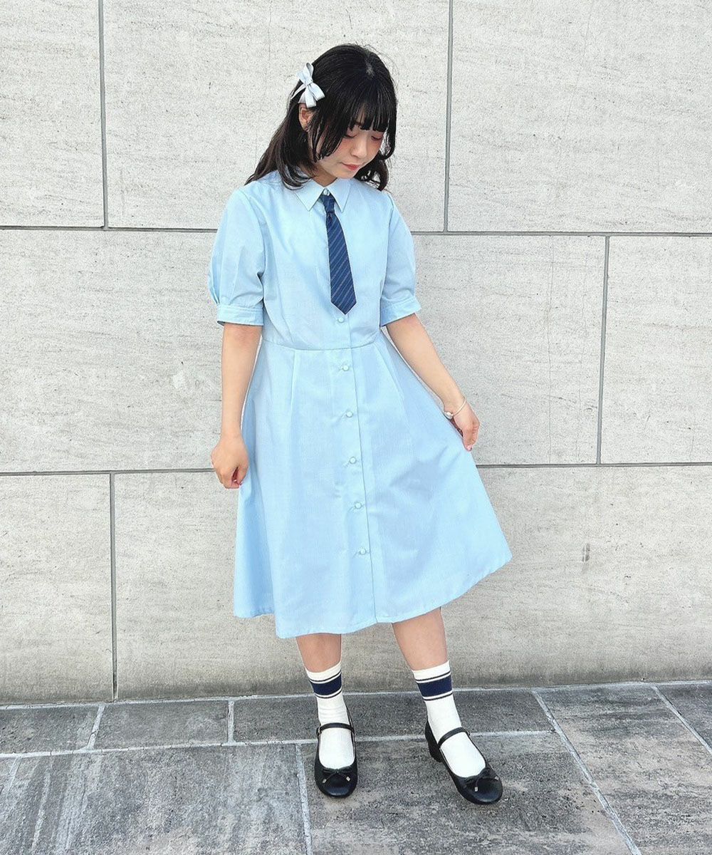 □マルチストライプネクタイ付きシャツワンピース/F i.n.t [50AE02h017