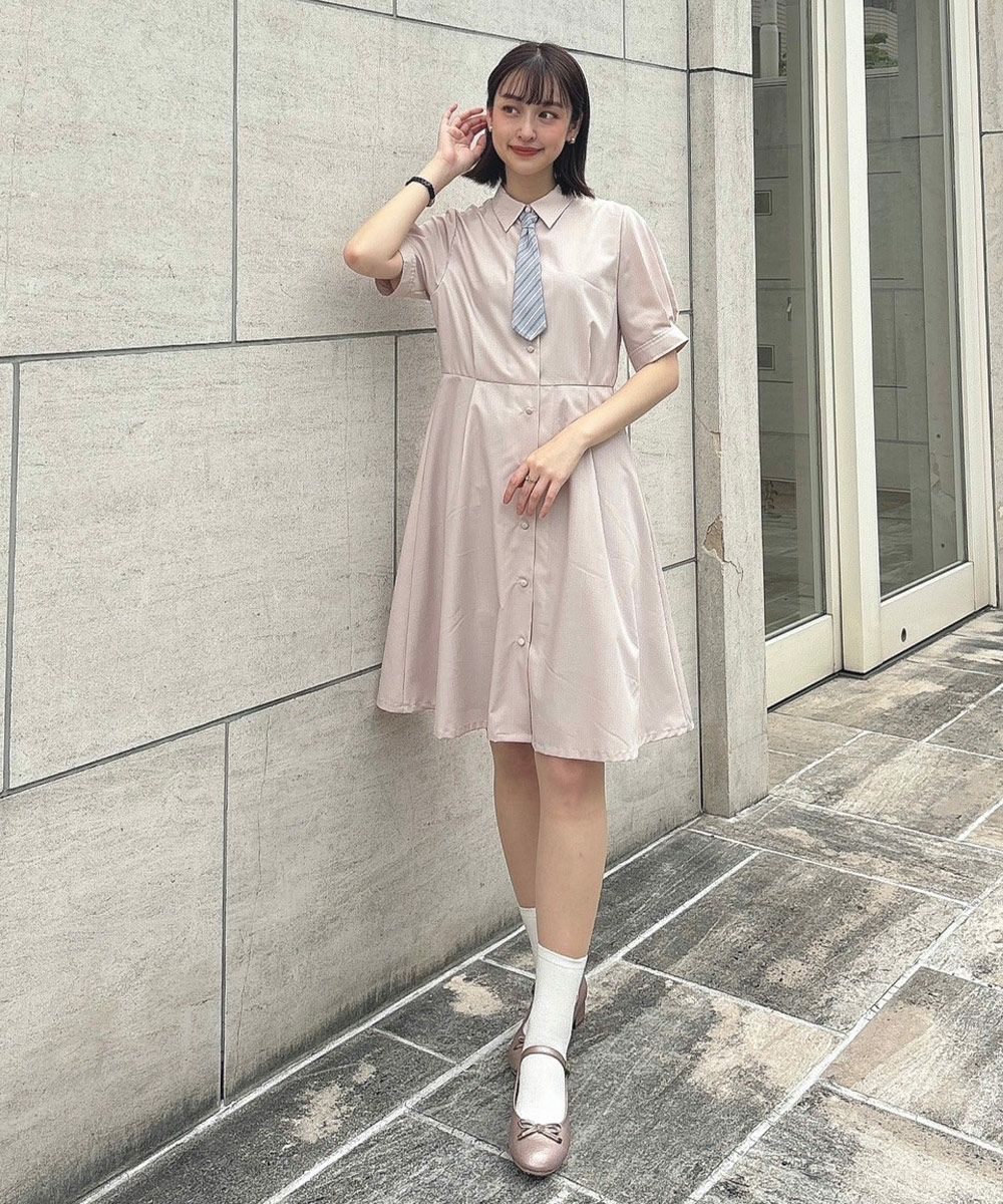 □マルチストライプネクタイ付きシャツワンピース/F i.n.t [50AE02h017