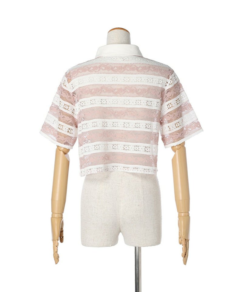 バック (light pink×white)