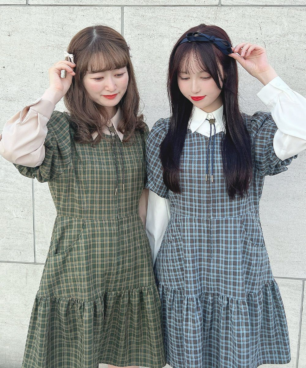 ayakawasakiギンガムチェック パフスリーブ ミニワンピース F ayakawasakiギンガムチェック パフスリーブ ミニワンピース F 【公式通販】