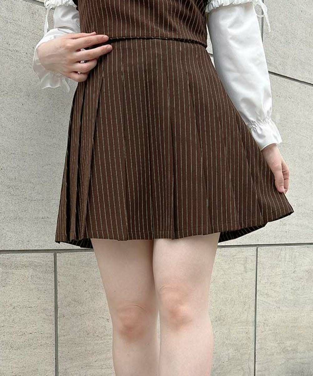 【極美品】Sov. ストライププリーツスカート 38 □レジメストライププリーツミニスカート/F i.n.t [51AG02k003] | F