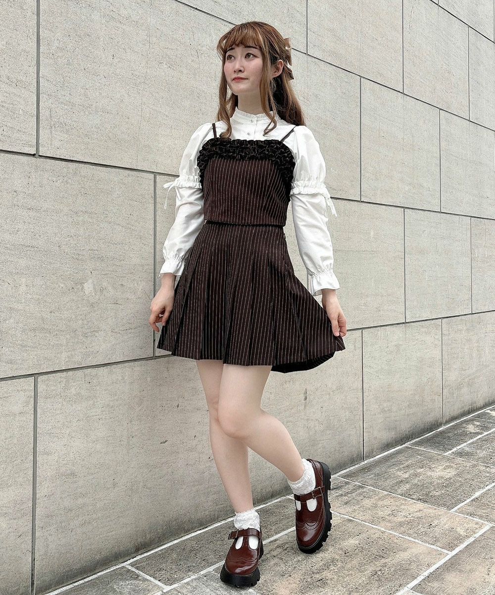 00s 初期 ALGONQUINS レースアップストライプフリルビスチェ v系 □レジメストライプフリルビスチェ/F&A [51CF03f001] | F i.n.t公式