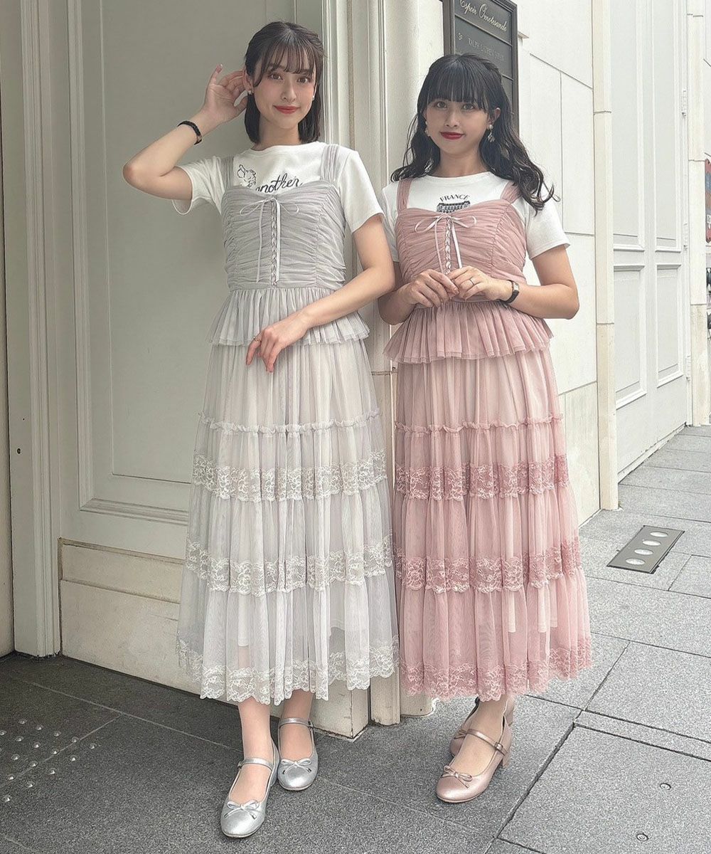 □レースアップチュールビスチェ/an another angelus [50BF03f017] | F