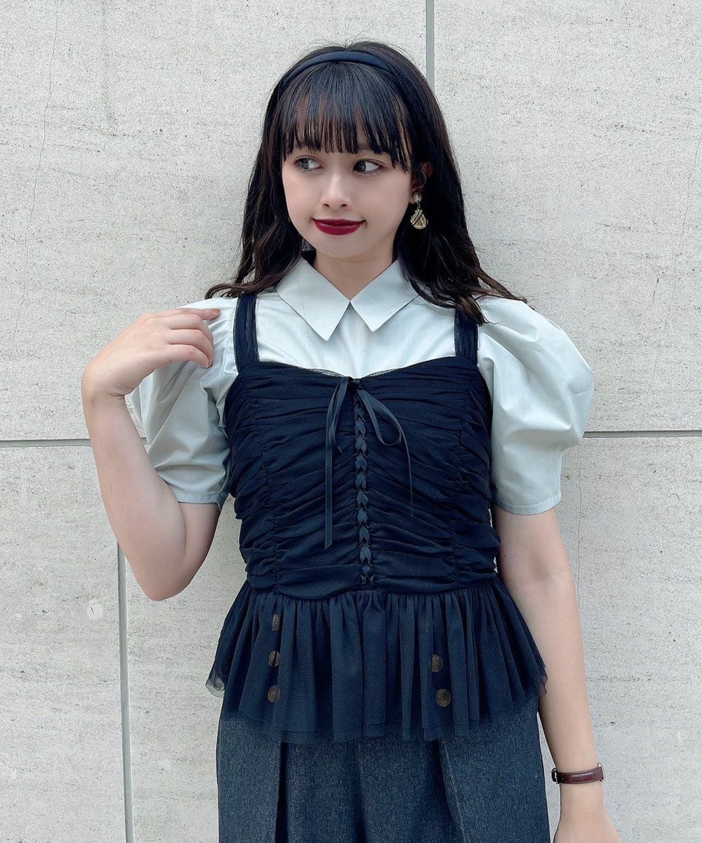 □レースアップチュールビスチェ/an another angelus [50BF03f017] | F