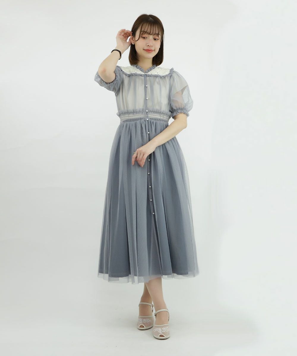 □レースヨークチュールガウンワンピース/an3 Limited [50DE03h006