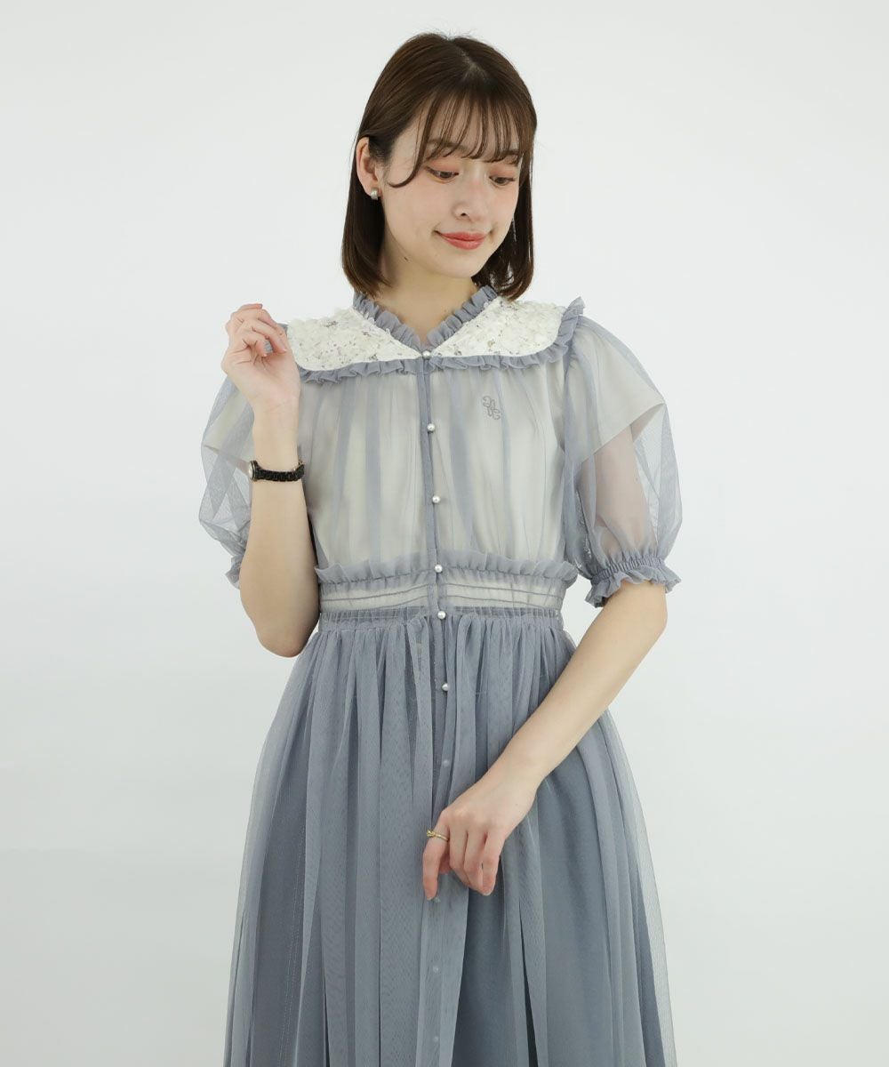 □レースヨークチュールガウンワンピース/an3 Limited [50DE03h006