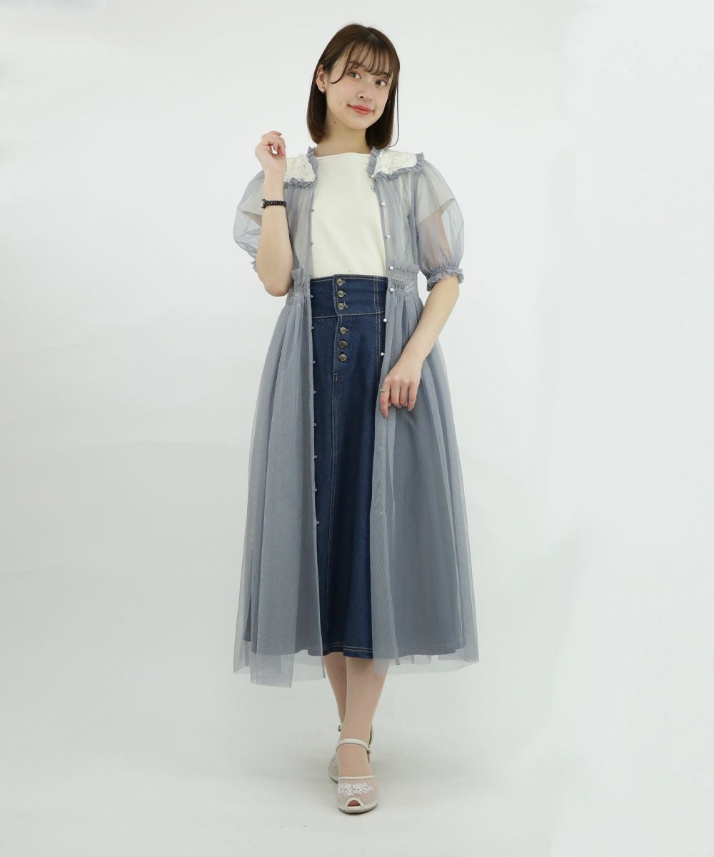 □レースヨークチュールガウンワンピース/an3 Limited [50DE03h006