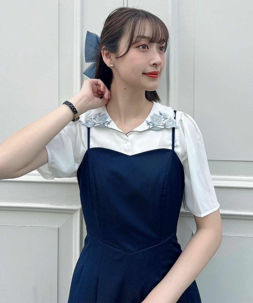 □カンパニュラ刺繍衿ブラウス/an another angelus [50BF02h018] | F