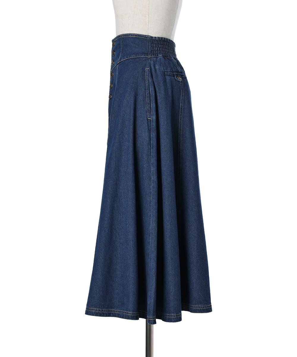 サイズ展開】フロント釦デニムフレアースカート/an another angelus