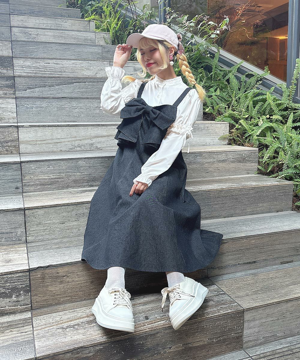 □ビッグリボンデニムキャミワンピース/F i.n.t [51AE05f006] | F