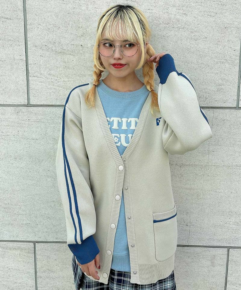 □トラックラインニットカーディガン/F i.n.t [51AJ04j003] | F i.n.t