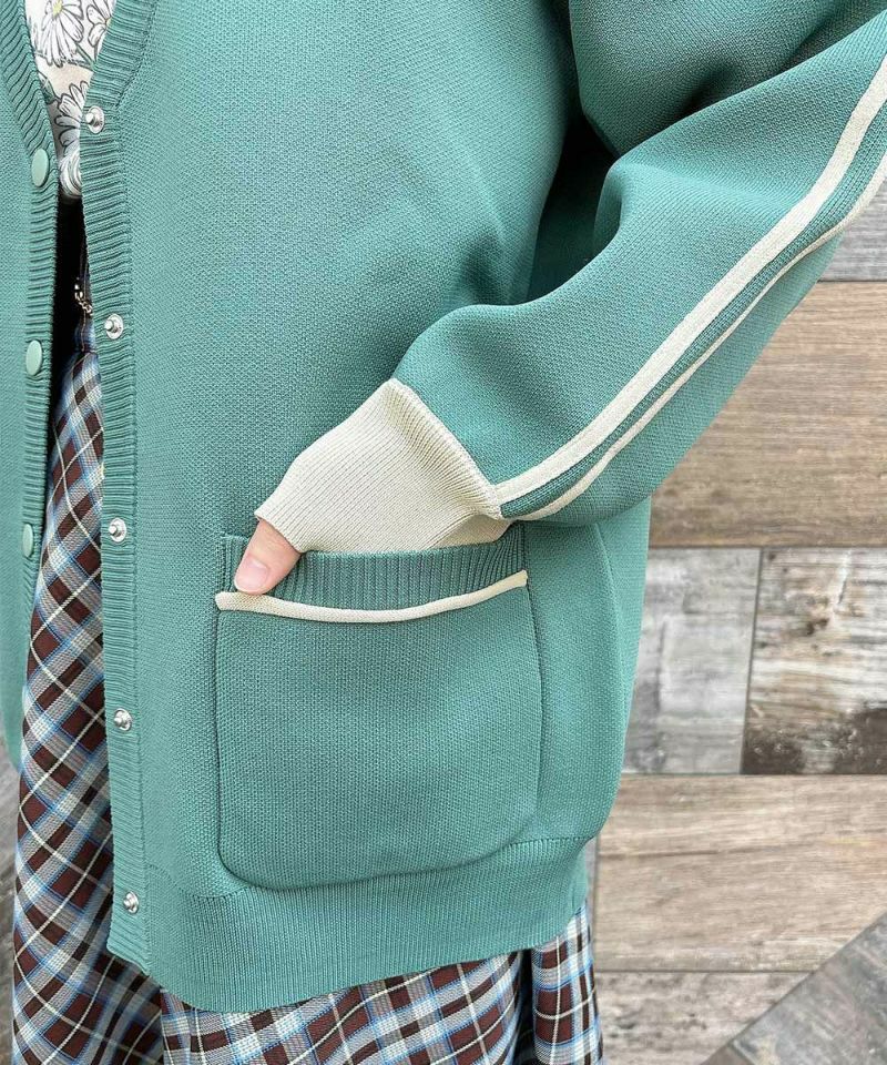 □トラックラインニットカーディガン/F i.n.t [51AJ04j003] | F i.n.t