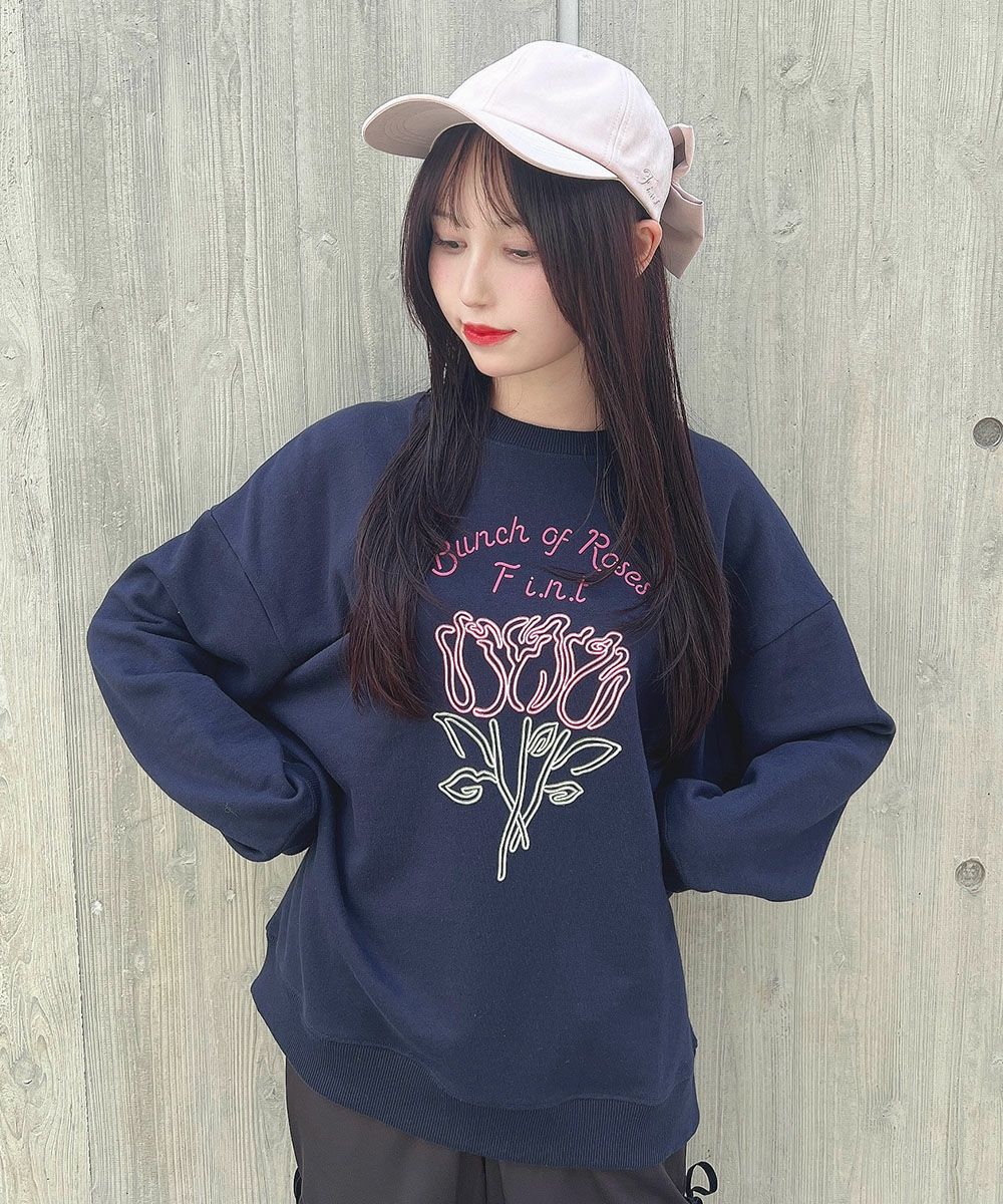 □ネオンローズプリントスウェット/F i.n.t [51AI03j005] | F i.n.t