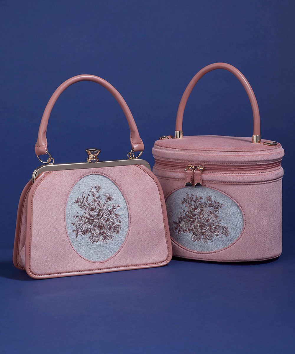 WEB限定】フレームローズ刺繍別珍がま口バッグ/an another angelus