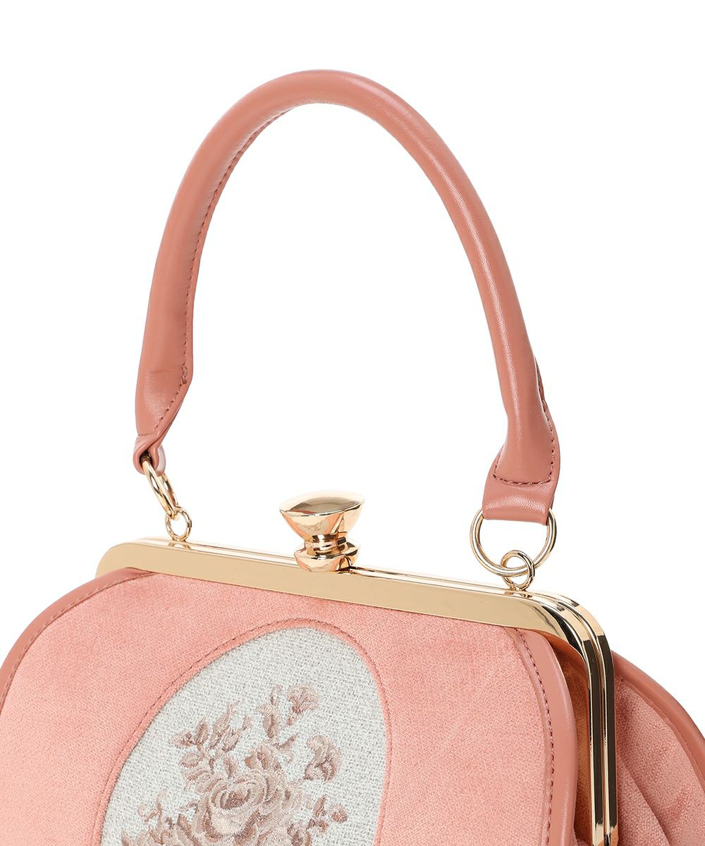 WEB限定】フレームローズ刺繍別珍がま口バッグ/an another angelus