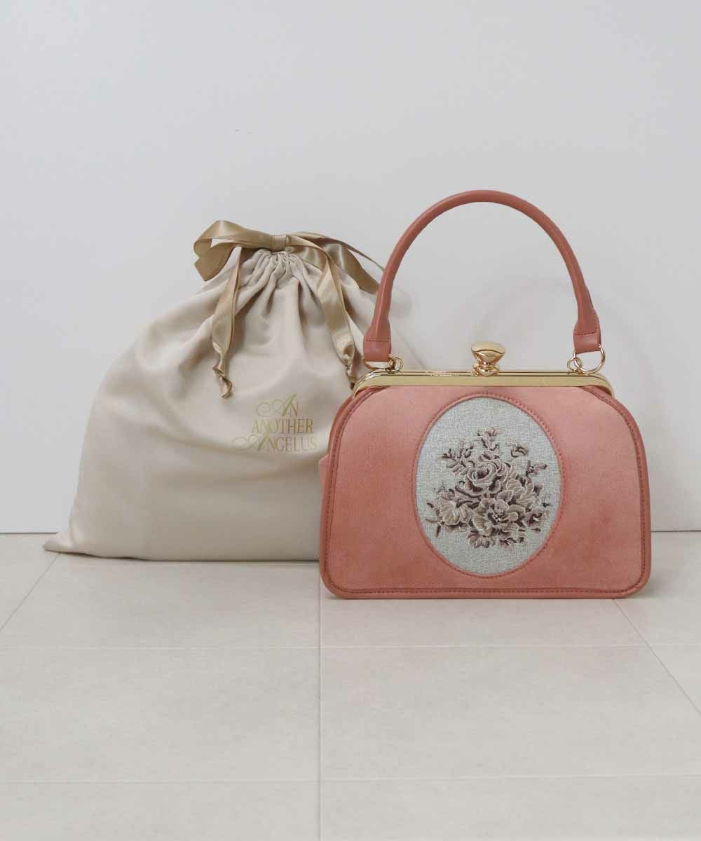 WEB限定】フレームローズ刺繍別珍がま口バッグ/an another angelus