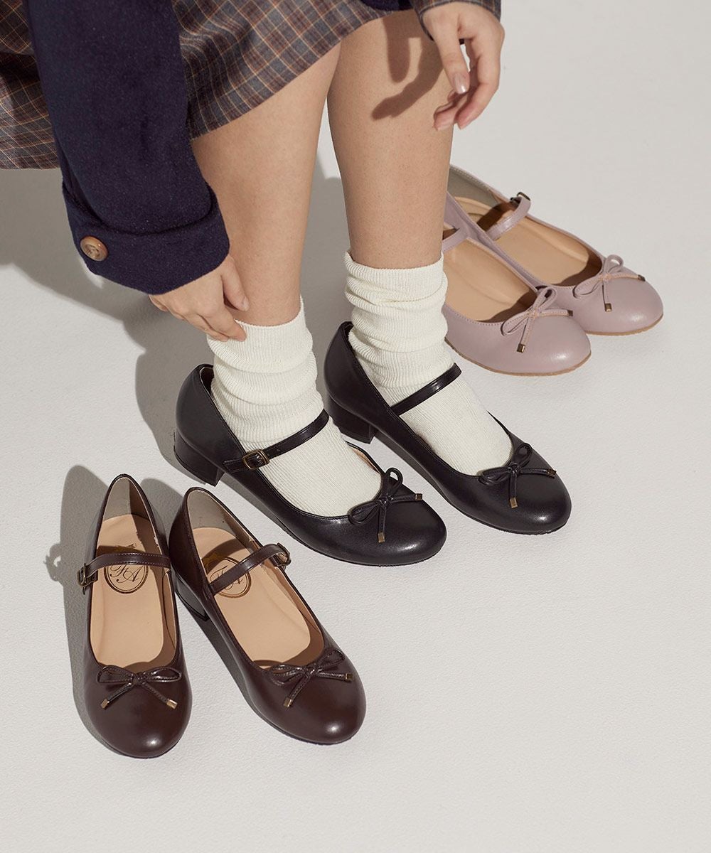 サイズ展開】ストラップ付きリボンバレエシューズ/F&A [00CA01c002