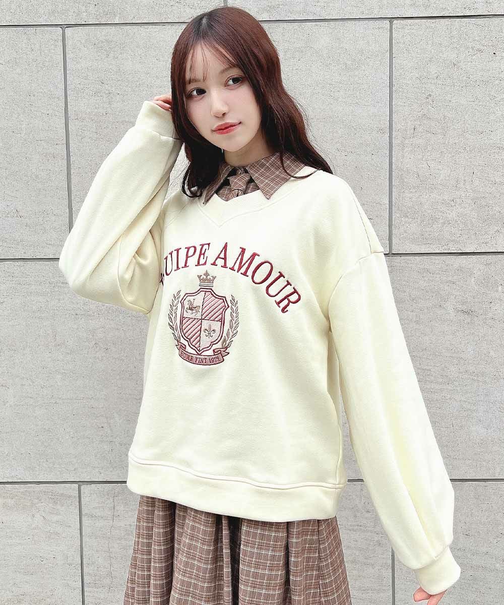 □カレッジロゴ刺繍スウェット/F i.n.t [52AI03j009] | F i.n.t公式