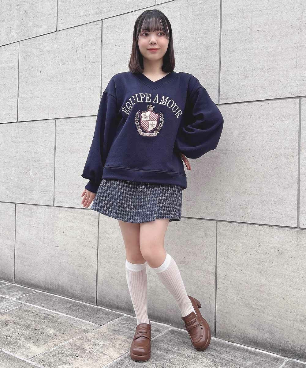 □カレッジロゴ刺繍スウェット/F i.n.t [52AI03j009] | F i.n.t公式