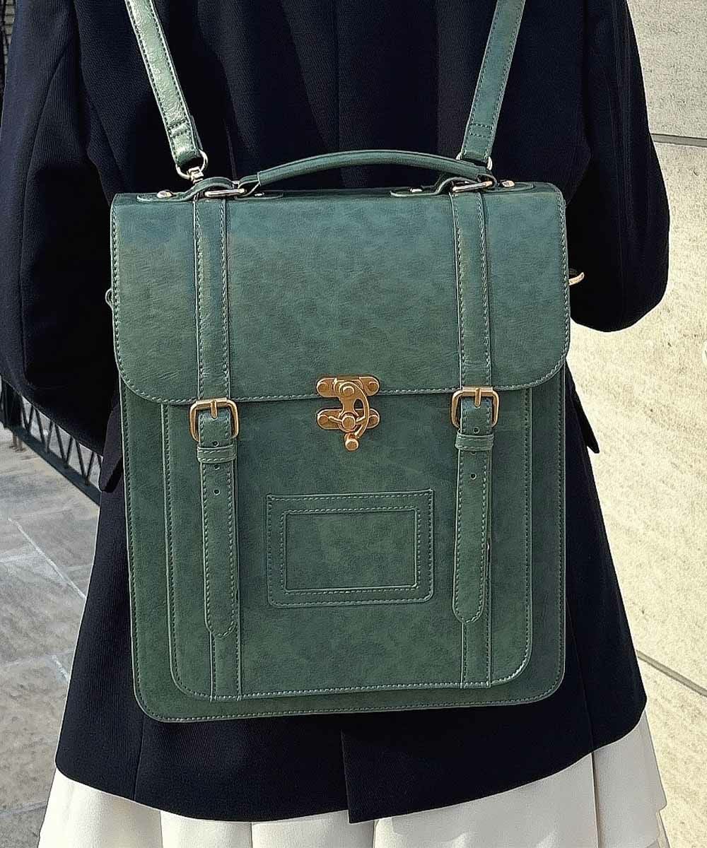 □ダブルベルト縦型サッチェルバッグ/F i.n.t [53AC02a004] | F i.n.t