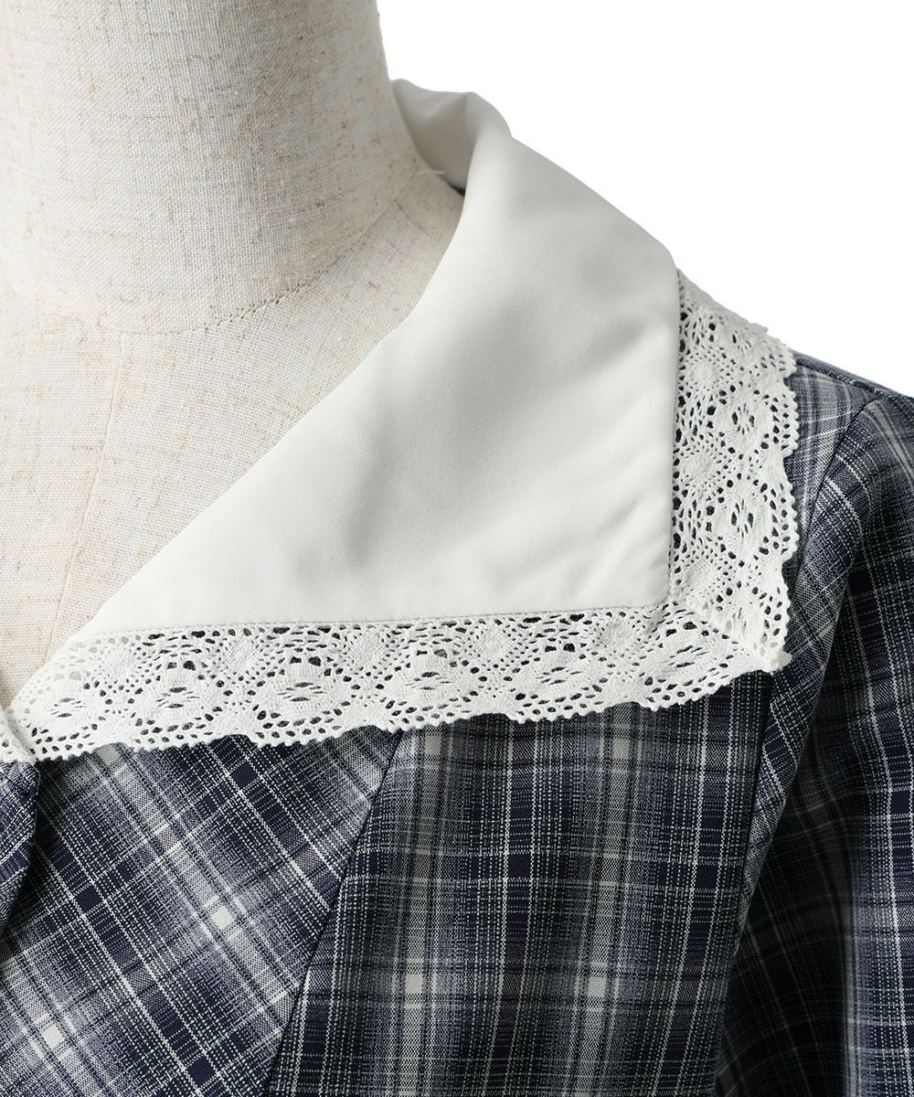 襟刺繍 (navy×white)