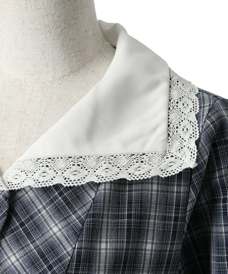 襟刺繍 (navy×white)