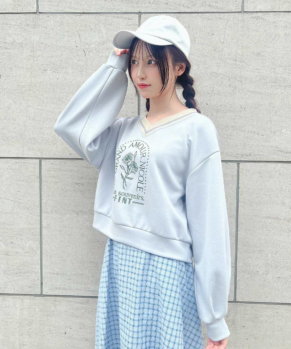 □マーガレットロゴ刺繍スウェット/F i.n.t [53AI03j001] | F i.n.t